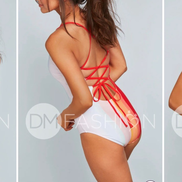 NWT DM SWIM size small lace up one piece - Picture 4 of 5